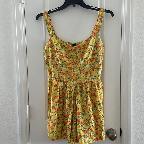 Wild Fable XL Floral Summer Romper Dress Yellow & Orange Citrus Print - Picture 1 of 7